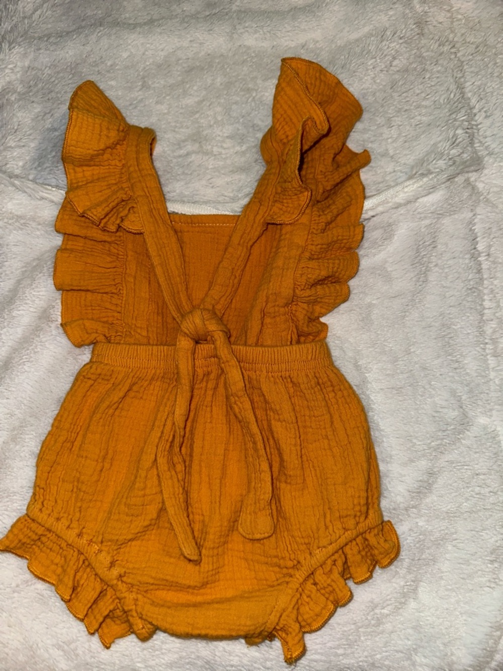 Mustard Ruffle Baby Romper - Picture 8 of 8